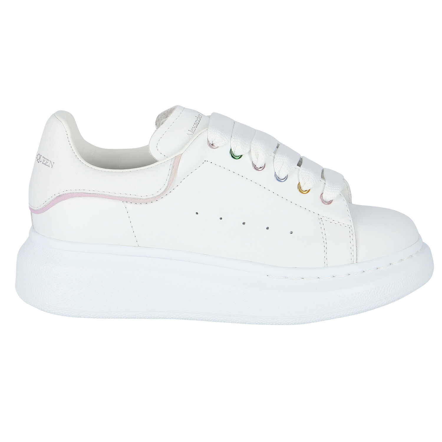 Girls White Logo Trainers, 1, hi-res image number null