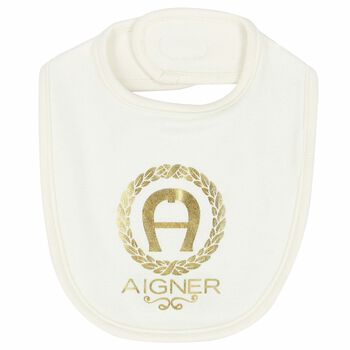 Ivory & Gold Logo Baby Bib