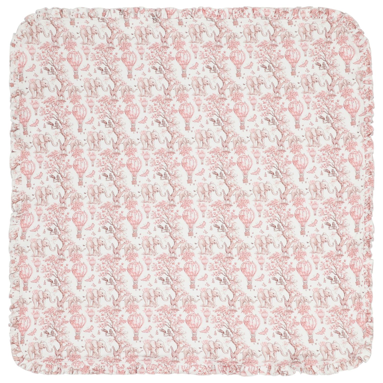 Baby Girls White & Pink Africa Blanket, 1, hi-res image number null