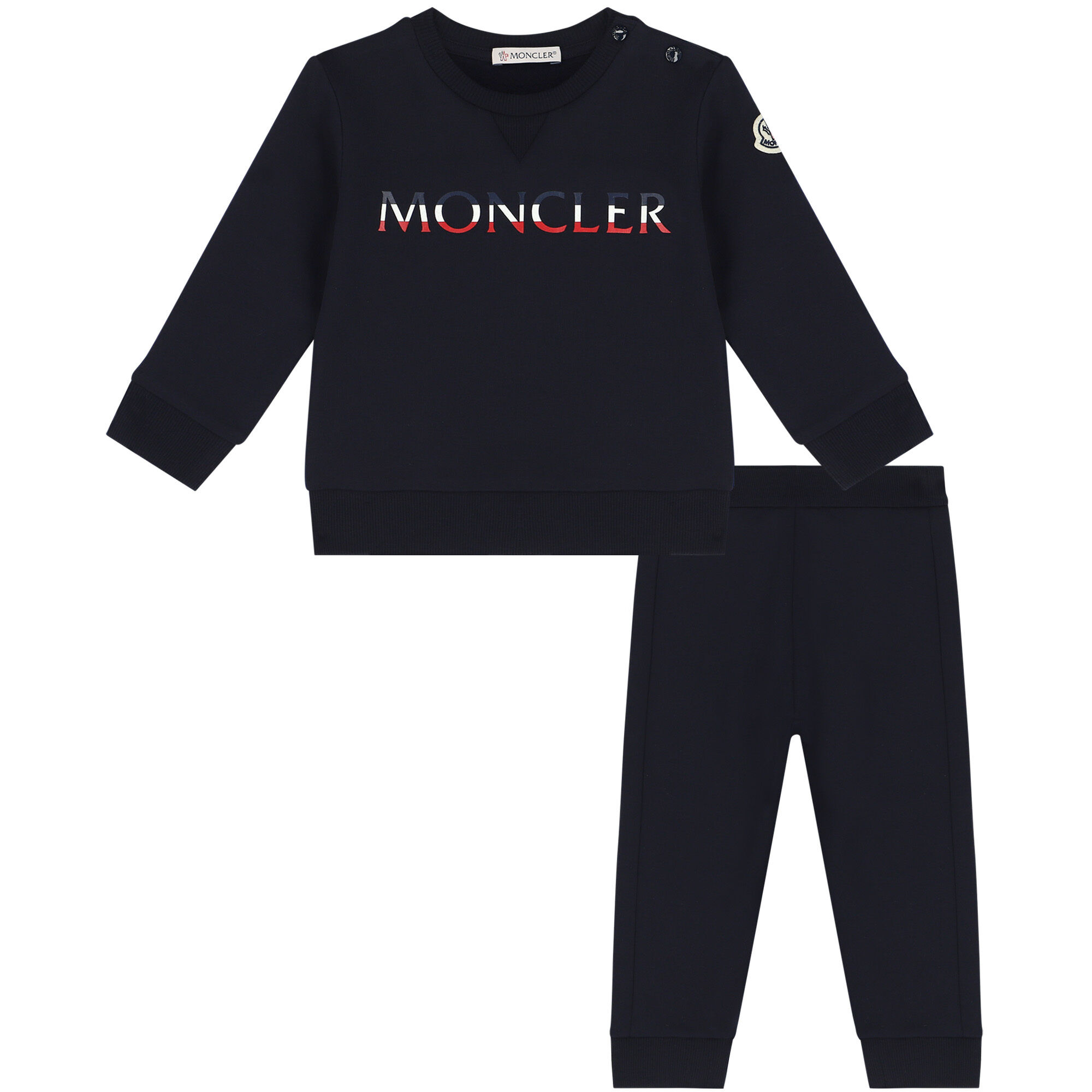 Moncler Enfant Younger Boys Navy Blue Logo Tracksuit Junior Couture UK