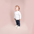 Younger Boys Navy Logo Joggers, 1, hi-res