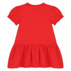 Younger Girls Red Teddy Bear Logo Dress, 3, hi-res