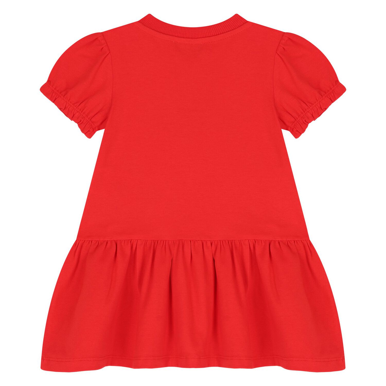 Younger Girls Red Teddy Bear Logo Dress, 3, hi-res