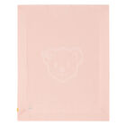 Baby Girls Pink Teddy Knitted Blanket, 1, hi-res