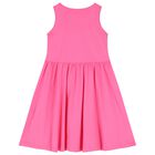 Girls Pink Logo Sleeveless Dress, 2, hi-res