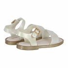 Younger Girls Ivory & Gold Jelly Sandals, 1, hi-res