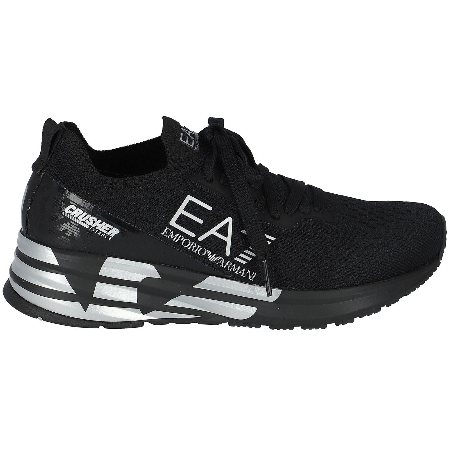 Black Logo Trainers, 1, hi-res