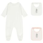 Baby Girls White & Pink Babygrow Gift Set , 1, hi-res