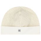 Ivory & Gold Logo Baby Hat, 1, hi-res