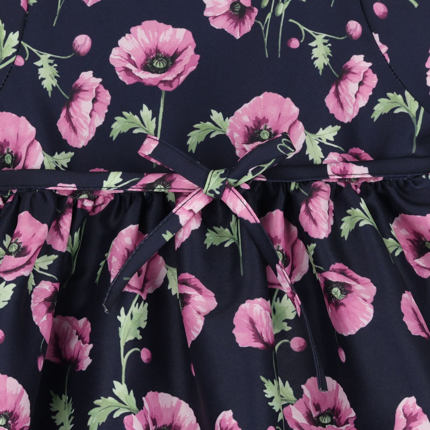 Younger Girls Navy Blue & Pink Floral Dress, 2, hi-res image number null