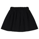 Girls Black Teddy Bear Logo Skirt, 1, hi-res