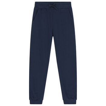 Boys Navy Blue Logo Joggers