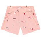 Girls Pink Logo Shorts Set, 1, hi-res