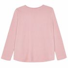 Girls Pink Heart Long Sleeve Top, 3, hi-res