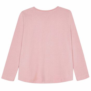 Girls Pink Heart Long Sleeve Top