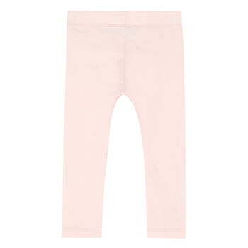 Younger Girls Pink Logo Leggings