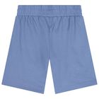 Boys White & Blue Logo Shorts Set, 1, hi-res