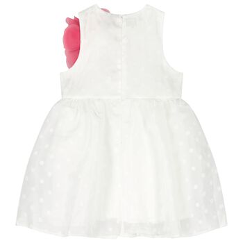 Girls White & Pink Flower Dress