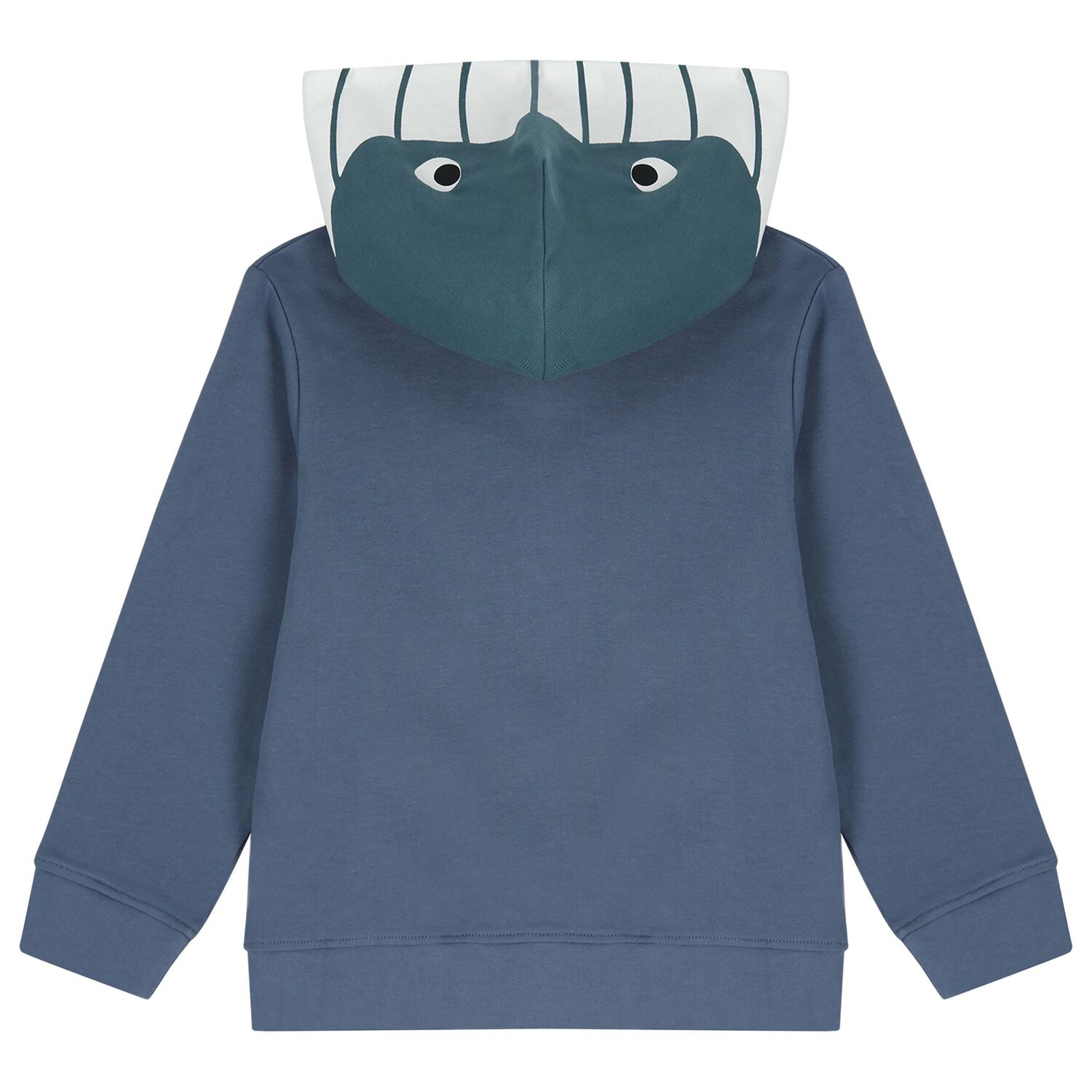 Boys Blue Whale Hooded Zip Up Top, 1, hi-res