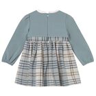 Younger Girls Blue & Beige Plaid Dress, 1, hi-res