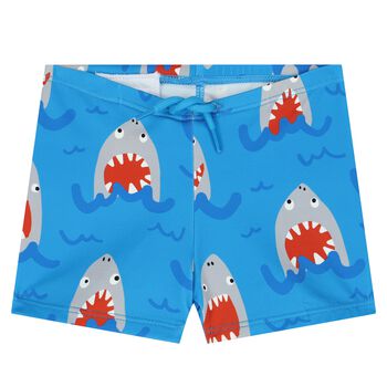 Younger Boys Blue Shark Swim Shorts