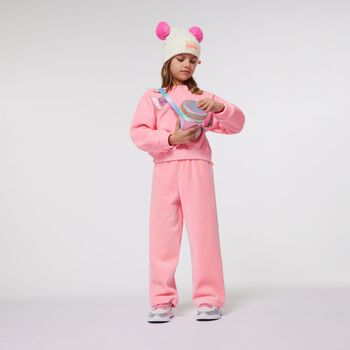 Girls Pink Sequin Hearts Sweatshirt