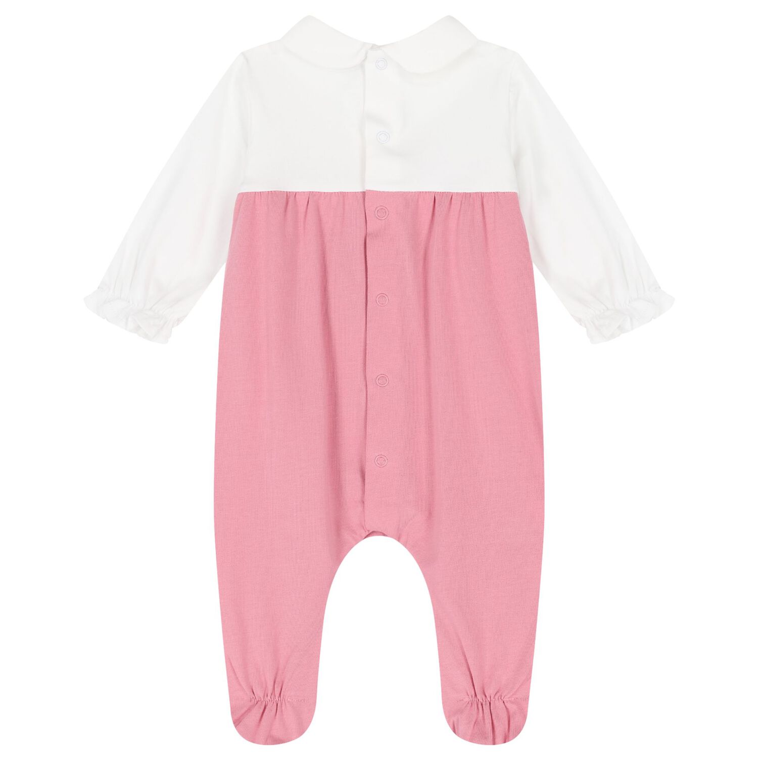 Baby Girls White & Pink Babygrows ( 2-Pack ), 1, hi-res