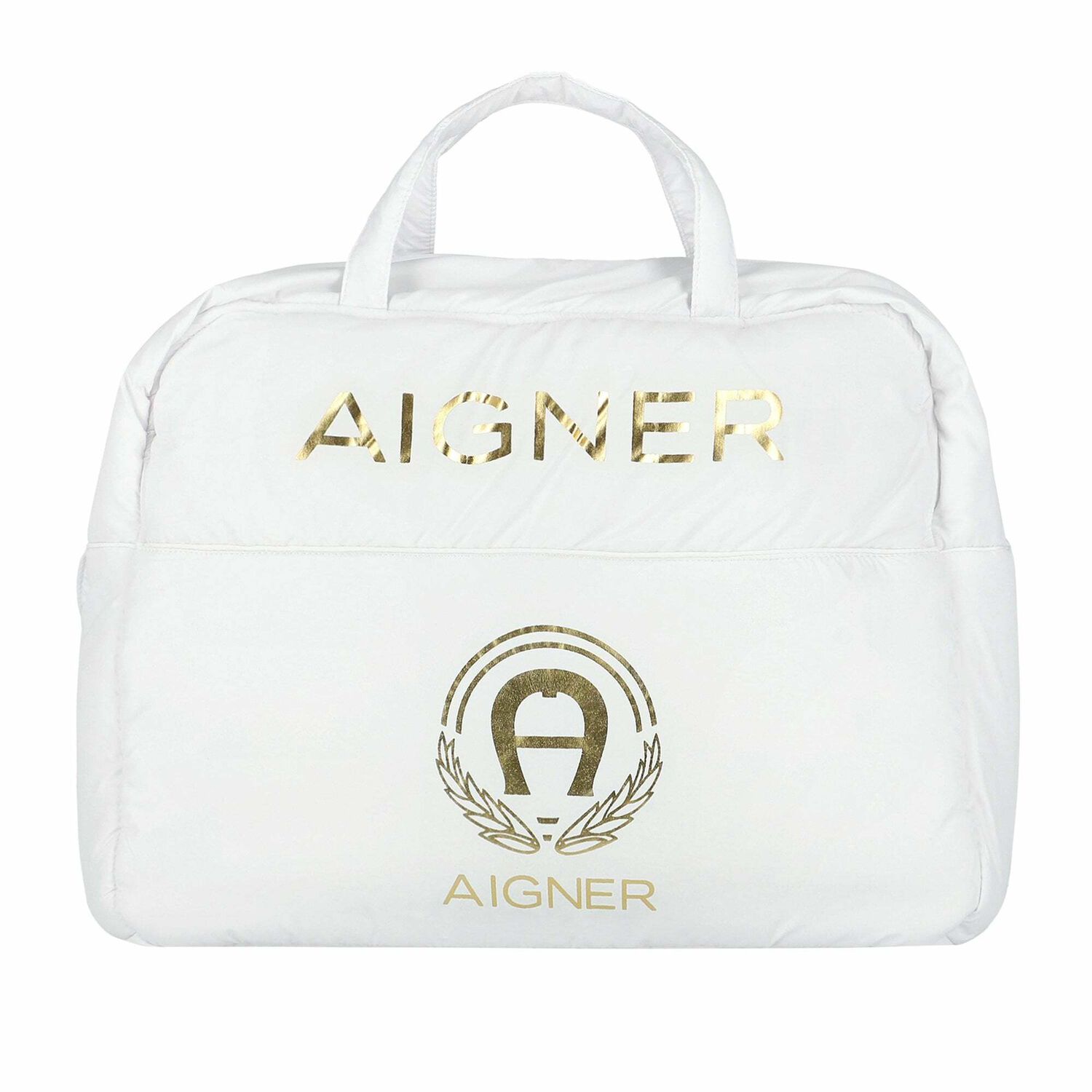 White & Gold Baby Changing Bag, 1, hi-res
