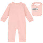 Baby Girls Pink Logo Babygrow Gift Set, 2, hi-res