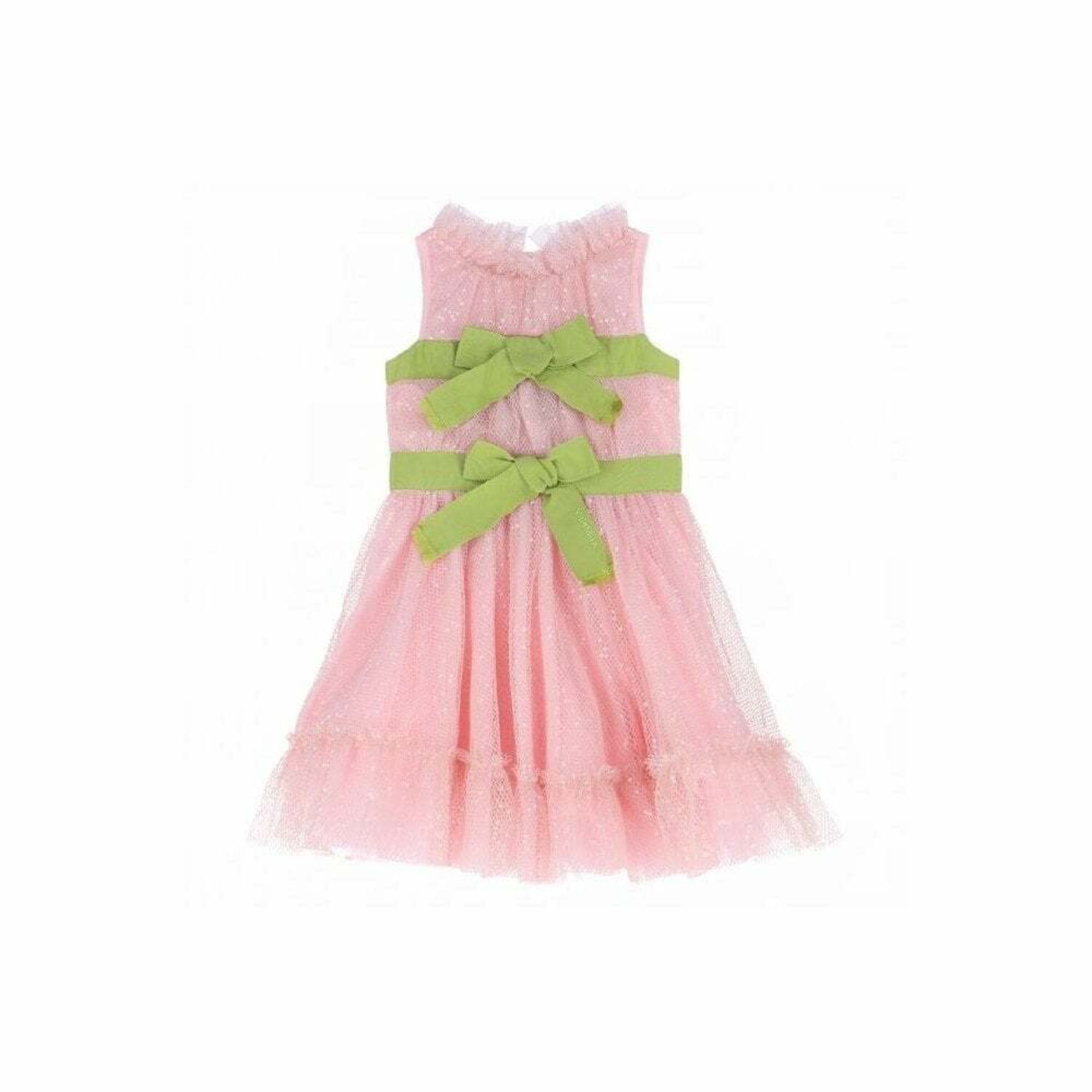 Girls Pink & Green Embellished Dress, 1, hi-res