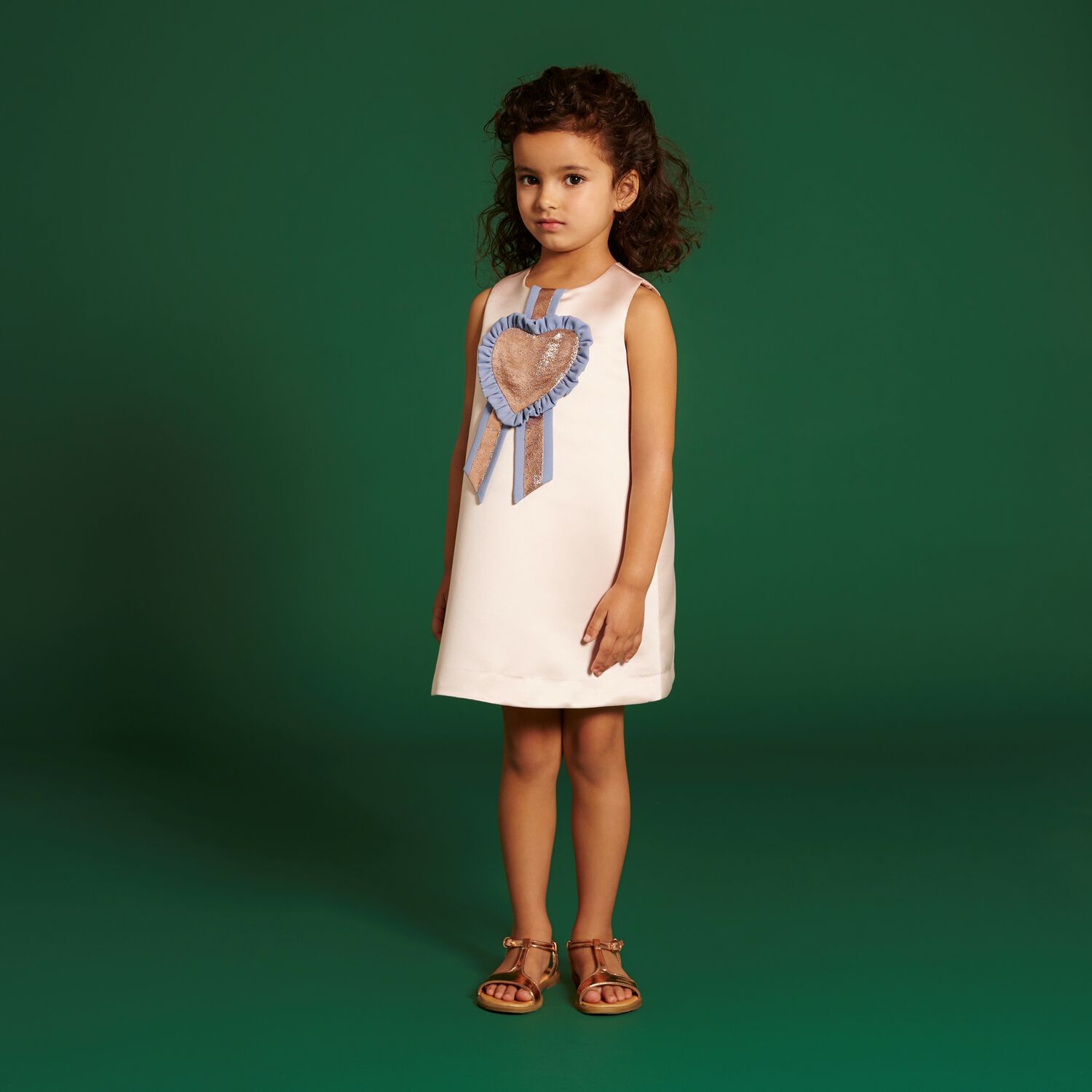 Girls Pink Satin Dress, 1, hi-res image number null