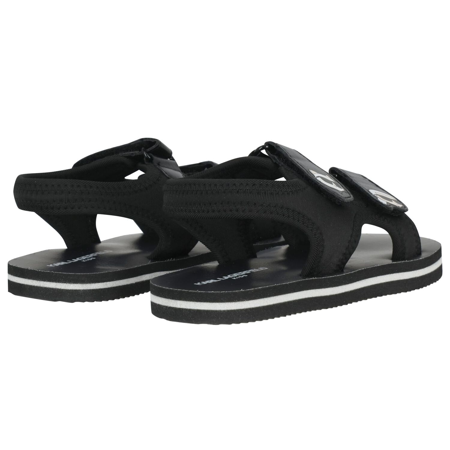 Boys Black Choupette & Karl Sandals, 1, hi-res