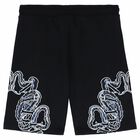 Boys Black Printed Shorts, 1, hi-res