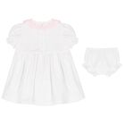 Baby Girls White & Pink Dress Set, 1, hi-res