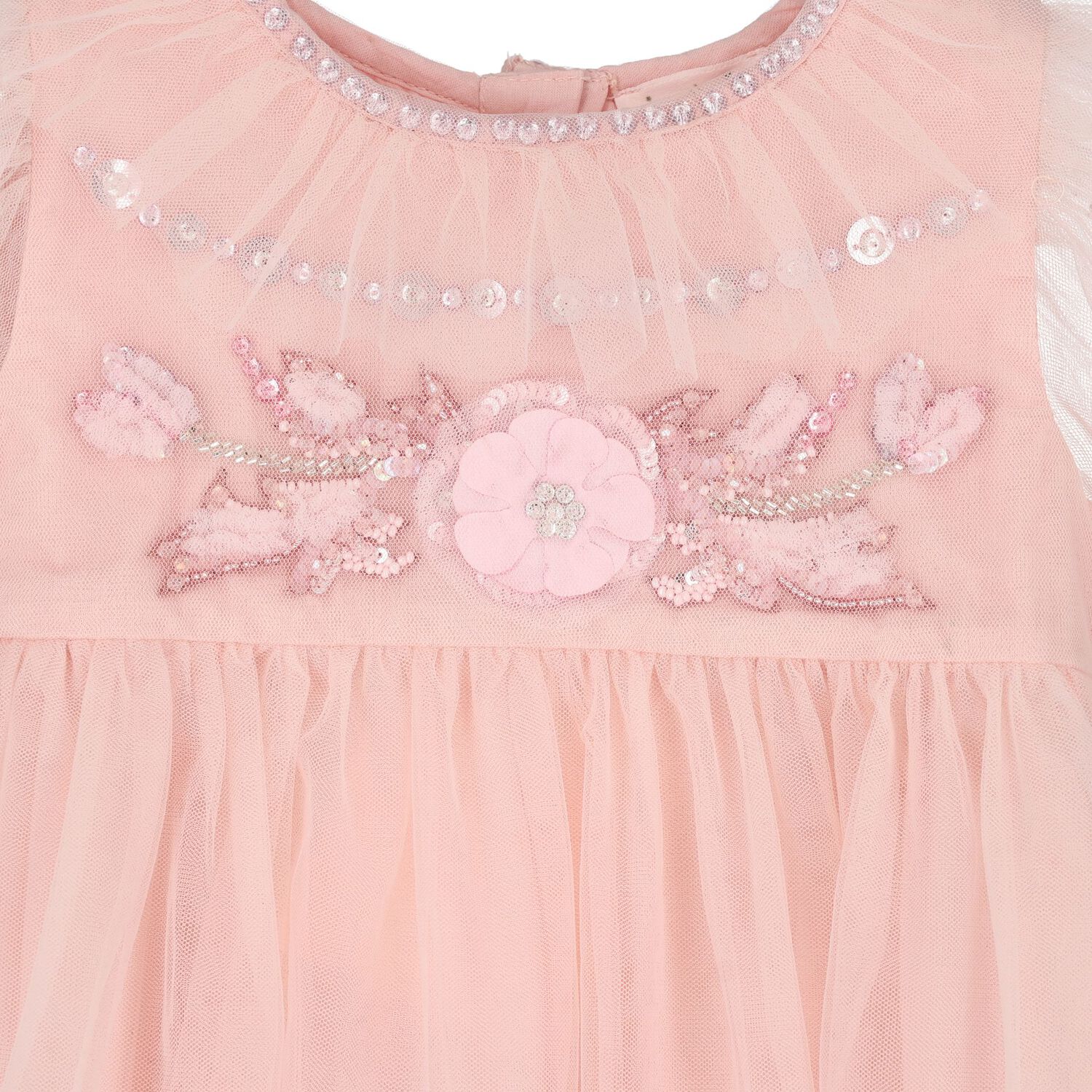 Baby Girls Pink Sequin Tulle Dress Set, 1, hi-res