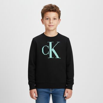 Boys Black Logo Knitted Sweater