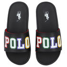 Boys Black Logo Sliders, 1, hi-res