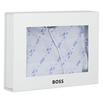 Baby Boys Blue Logo Romper Gift Set