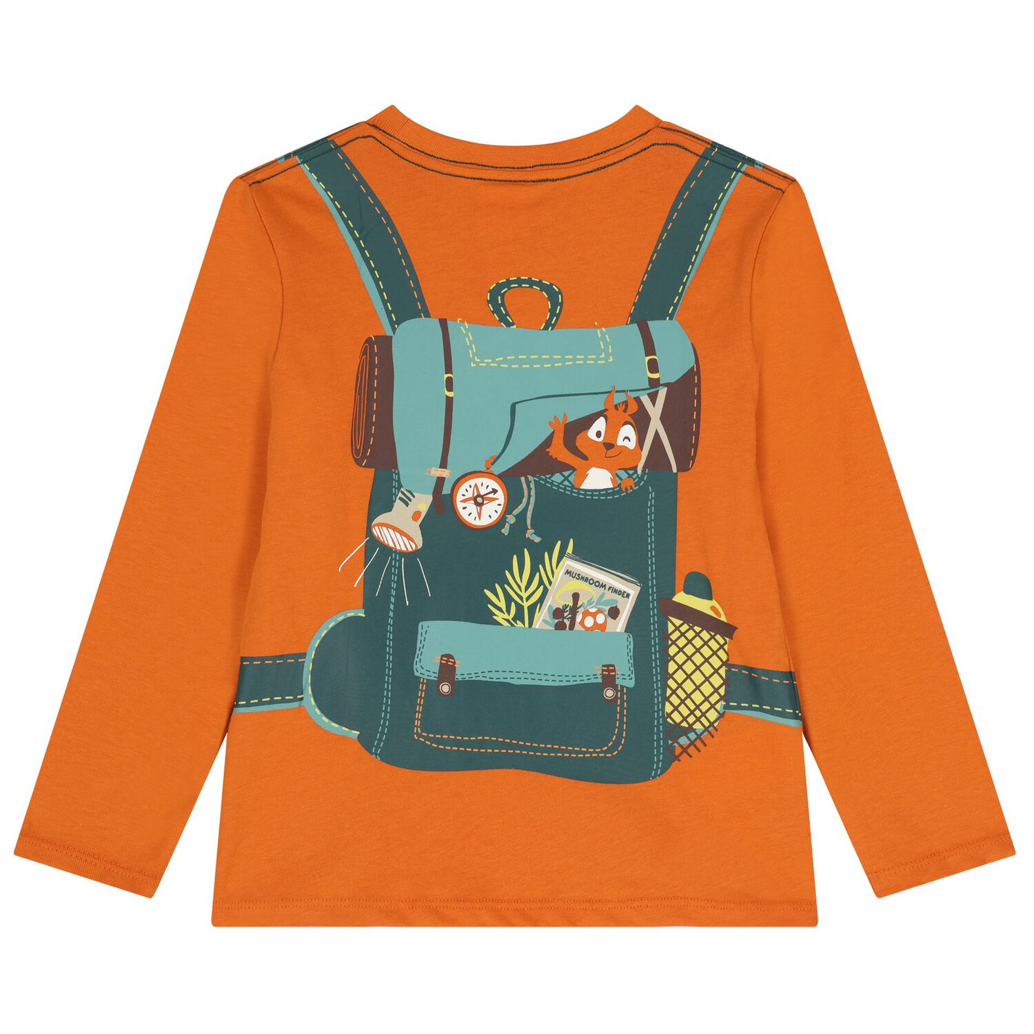 Boys Orange Bag Long Sleeve Top, 1, hi-res