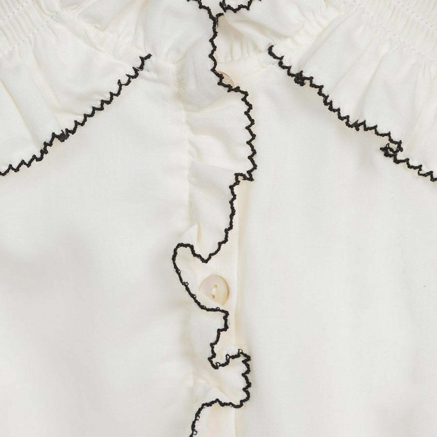 Girls Ivory Satin Poplin Blouse, 1, hi-res