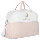 White & Beige Logo Baby Changing Bag, 1, hi-res