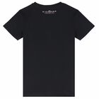 Girls Black Embellished Logo T-Shirt, 1, hi-res