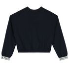 Girls Navy Blue Logo Sweatshirt, 2, hi-res