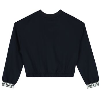 Girls Navy Blue Logo Sweatshirt