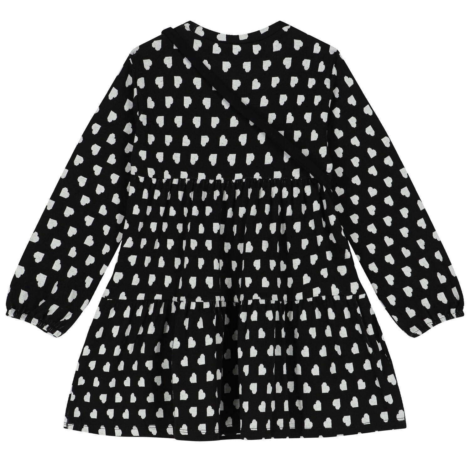 Girls Black Heart Dress & Bag Set, 2, hi-res