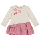 Younger Girls Ivory & Pink Dress, 1, hi-res