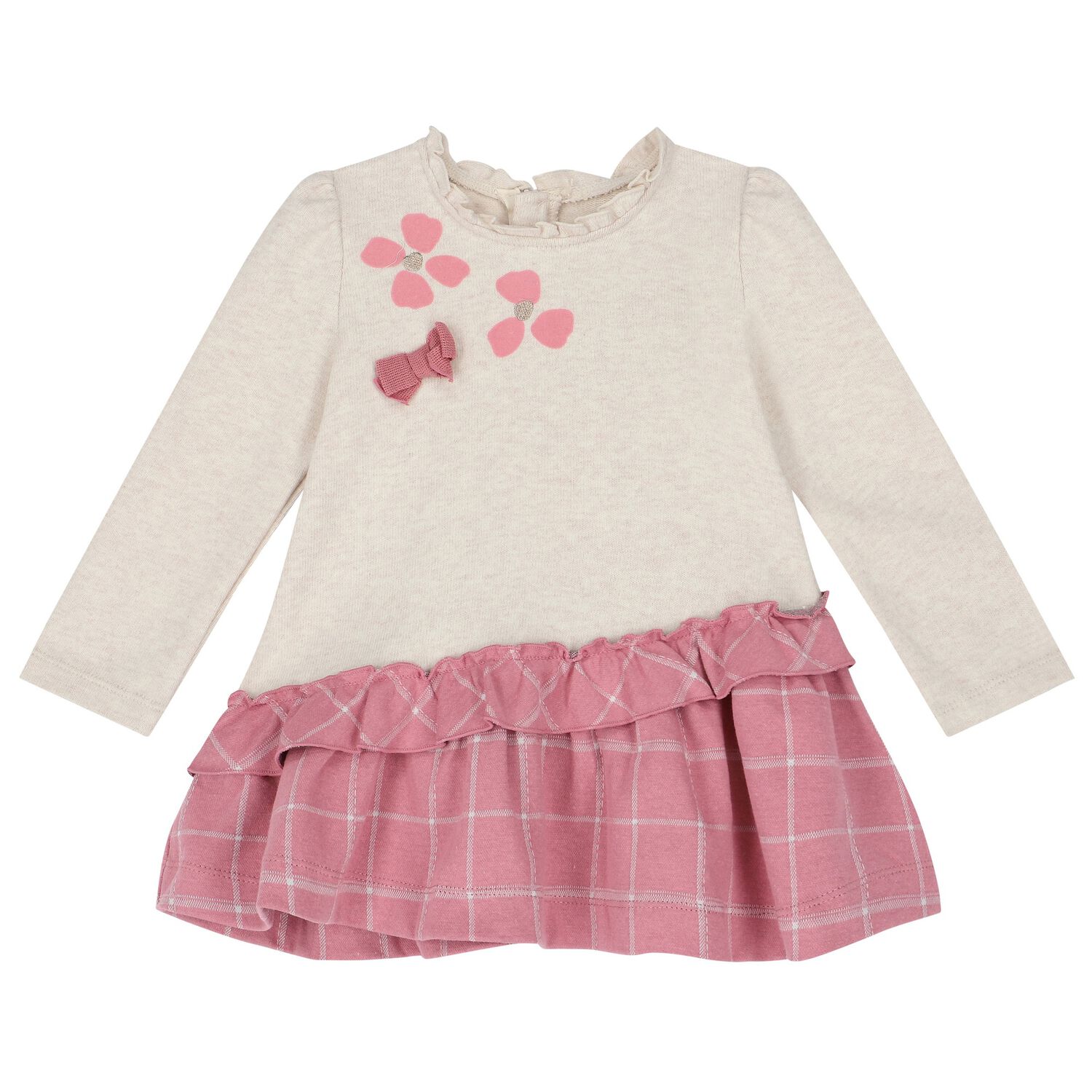 Younger Girls Ivory & Pink Dress, 1, hi-res image number null