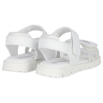 Girls White Logo Sandals