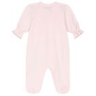 Girls Pink Cotton Babygrow, 2, hi-res