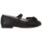Girls Black Flower Shoes, 1, hi-res